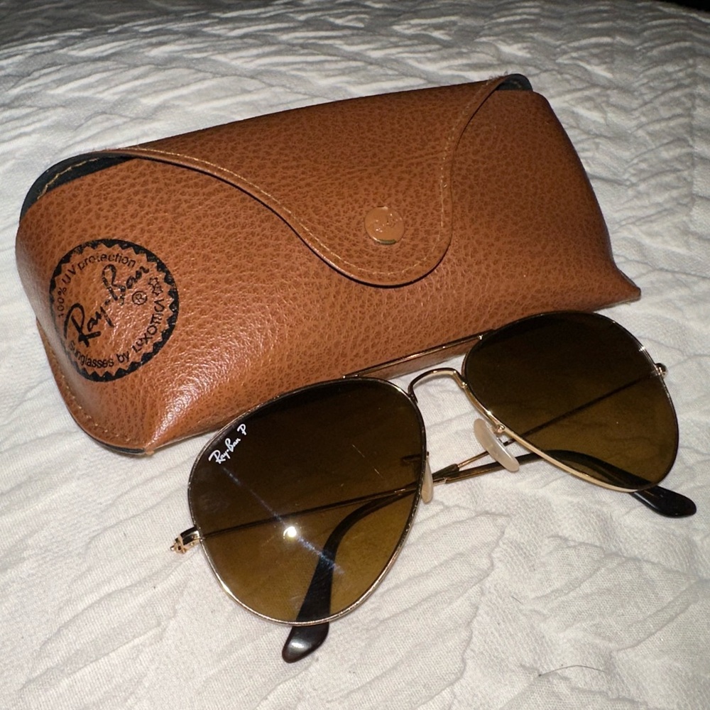 Ray-Ban Brown Polarized Sunglasses with Case